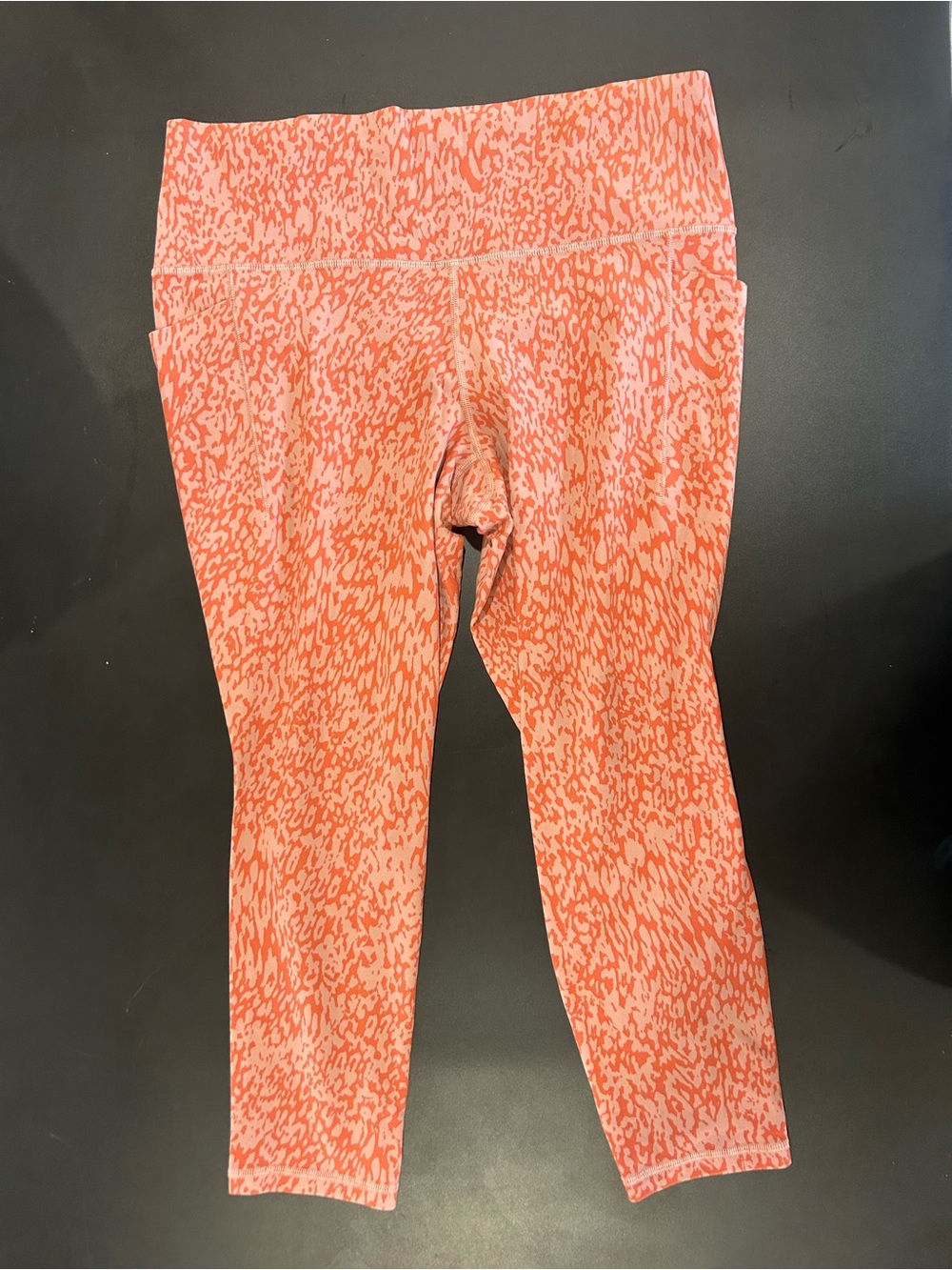 NWT Athleta Orange-Print High-Rise Athletic Leggings - Picture 2 of 3